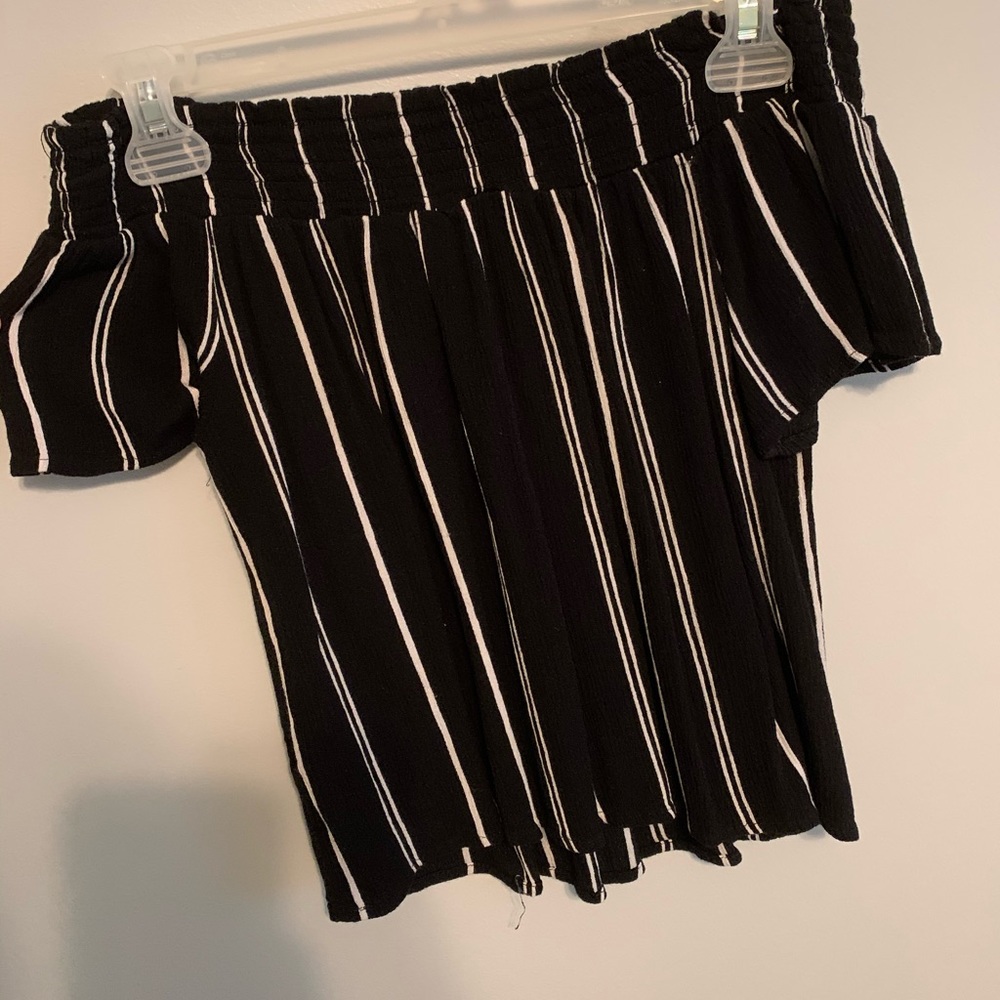 Striped off the shoulder top